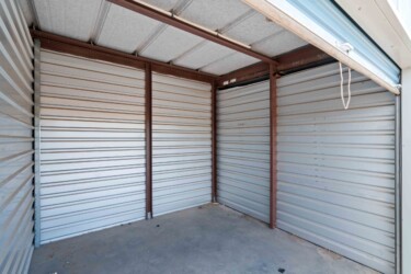 inside a drive-up storage unit at Max Storage in Hurricane, UT